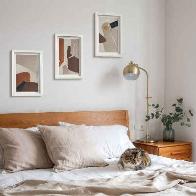 Mur de cadres Formes abstraites de peinture bohème dans un style moderne