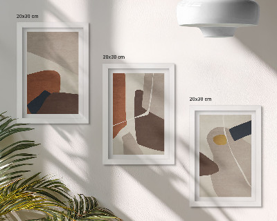 Mur de cadres Formes abstraites de peinture bohème dans un style moderne