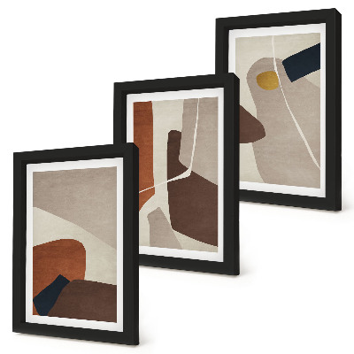 Mur de cadres Formes abstraites de peinture bohème dans un style moderne