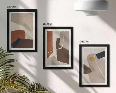 Mur de cadres Formes abstraites de peinture bohème dans un style moderne