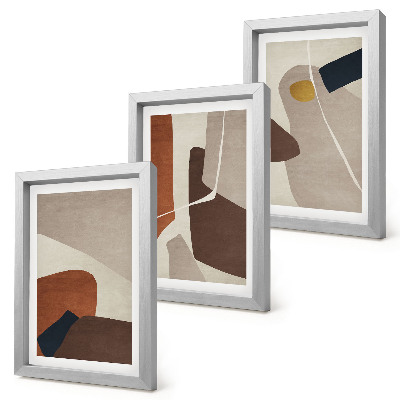 Mur de cadres Formes abstraites de peinture bohème dans un style moderne