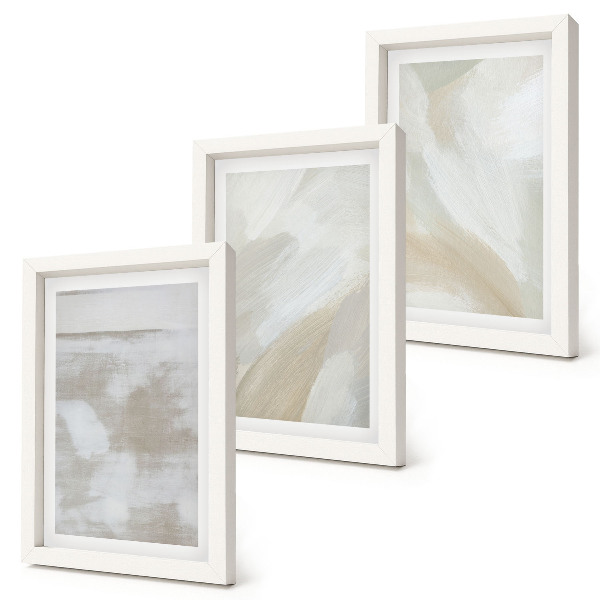 Lot de 3 tableaux Coups de pinceau abstraits sur toile