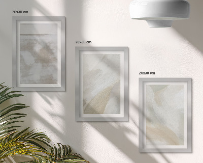 Lot de 3 tableaux Coups de pinceau abstraits sur toile