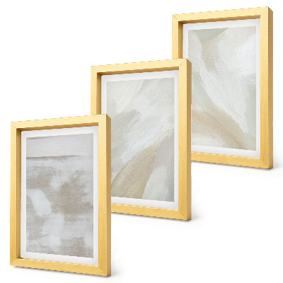 Lot de 3 tableaux Coups de pinceau abstraits sur toile