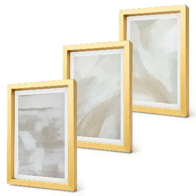 Tableaux coups de pinceau abstraits lot de 3 toiles