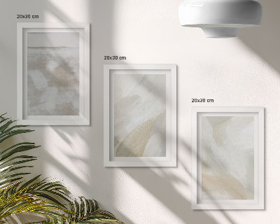 Lot de 3 tableaux Coups de pinceau abstraits sur toile