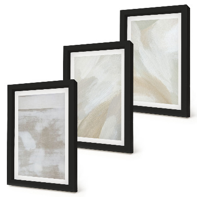 Lot de 3 tableaux Coups de pinceau abstraits sur toile