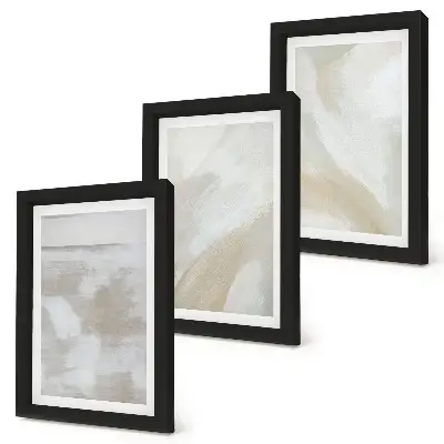 Tableaux coups de pinceau abstraits lot de 3 toiles