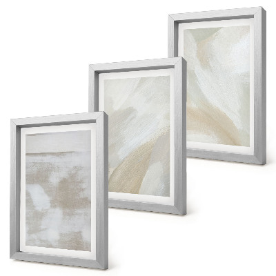 Lot de 3 tableaux Coups de pinceau abstraits sur toile