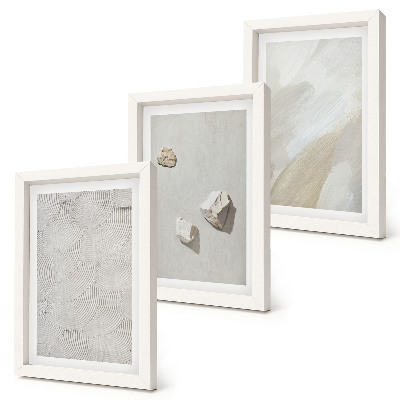 Ensemble de 3 tableaux Sable, pierres et textures de peinture modernes