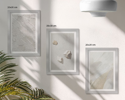 Ensemble de 3 tableaux Sable, pierres et textures de peinture modernes