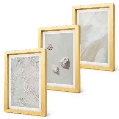 Ensemble de 3 tableaux peinture moderne aux textures de sable et de pierres