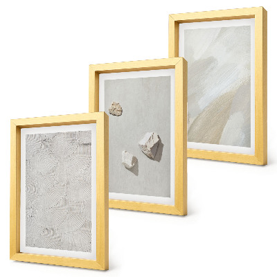 Ensemble de 3 tableaux Sable, pierres et textures de peinture modernes