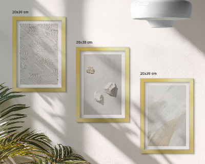 Ensemble de 3 tableaux Sable, pierres et textures de peinture modernes
