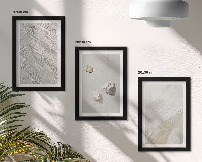 Ensemble de 3 tableaux Sable, pierres et textures de peinture modernes