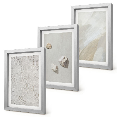 Ensemble de 3 tableaux Sable, pierres et textures de peinture modernes