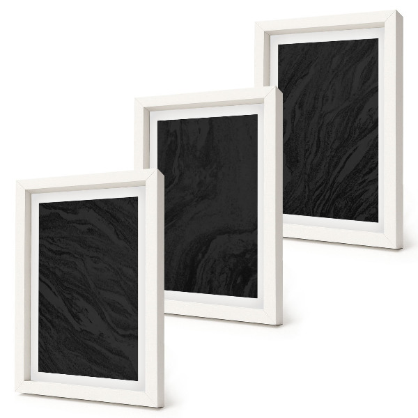 Lot de 3 tableaux Des textures élégantes en marbre foncé dans un style glamour