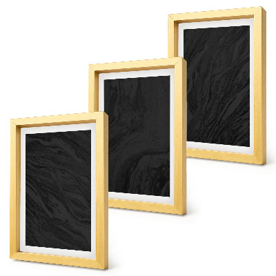 Lot de 3 tableaux Des textures élégantes en marbre foncé dans un style glamour