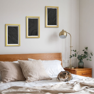 Lot de 3 tableaux Des textures élégantes en marbre foncé dans un style glamour