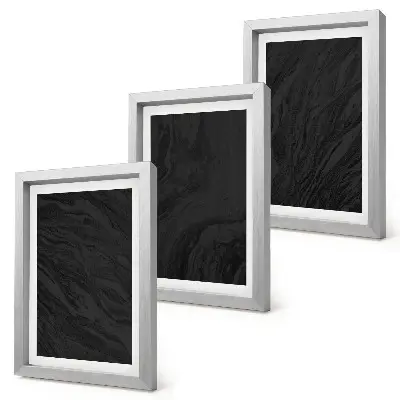 Lot de 3 tableaux avec motif de textures élégantes en marbre foncé au style glamour