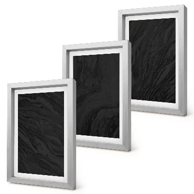 Lot de 3 tableaux Des textures élégantes en marbre foncé dans un style glamour