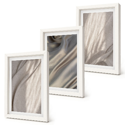 Lot de 3 tableaux Gros plan sur des structures de tissus naturels de style bohème