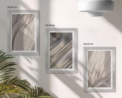 Lot de 3 tableaux Gros plan sur des structures de tissus naturels de style bohème