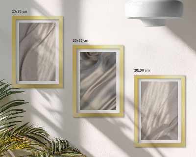 Lot de 3 tableaux Gros plan sur des structures de tissus naturels de style bohème