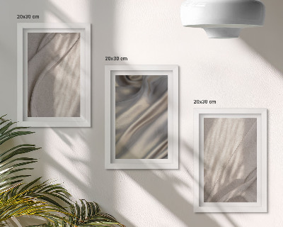 Lot de 3 tableaux Gros plan sur des structures de tissus naturels de style bohème