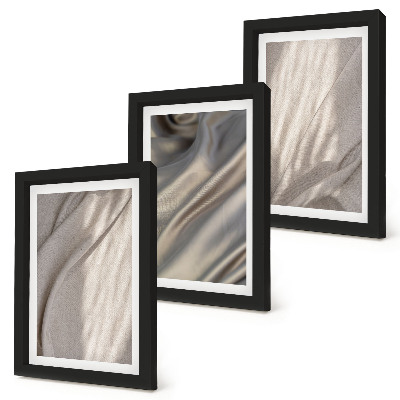 Lot de 3 tableaux Gros plan sur des structures de tissus naturels de style bohème