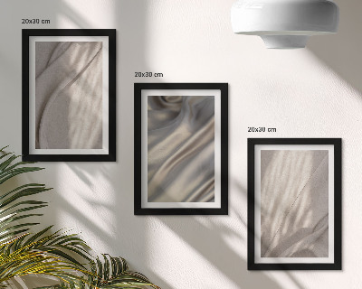 Lot de 3 tableaux Gros plan sur des structures de tissus naturels de style bohème