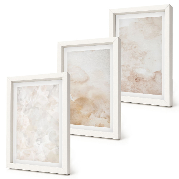 Lot de 3 tableaux Des textures tendance dans des tons pastel clairs