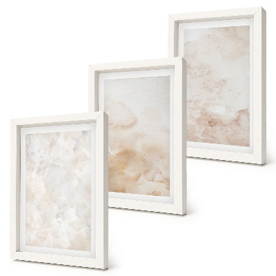 Lot de 3 tableaux Des textures tendance dans des tons pastel clairs