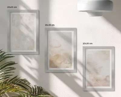 Lot de 3 tableaux avec des textures tendance dans des tons pastel clairs