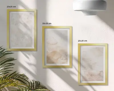 Lot de 3 tableaux avec des textures tendance dans des tons pastel clairs