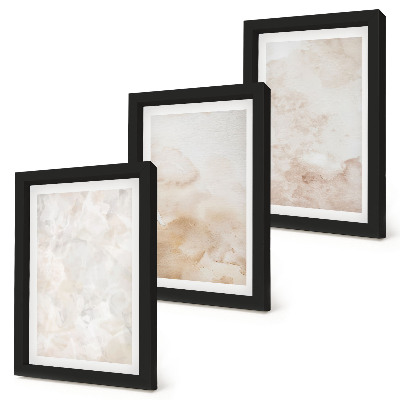 Lot de 3 tableaux Des textures tendance dans des tons pastel clairs