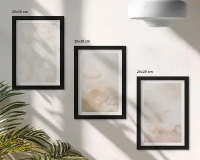 Lot de 3 tableaux avec des textures tendance dans des tons pastel clairs