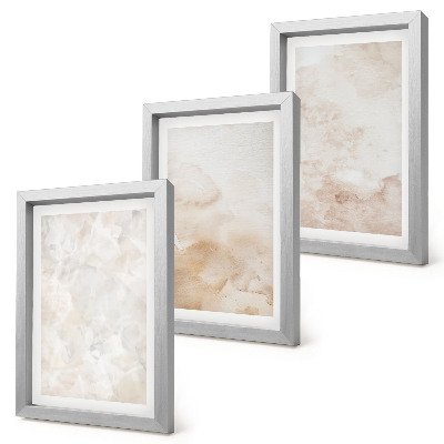 Lot de 3 tableaux Des textures tendance dans des tons pastel clairs