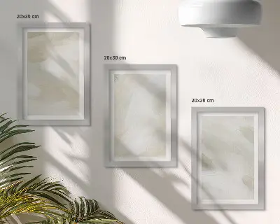 Mur de cadres peintures abstraites lumineuses sur toile au style bohème délicat