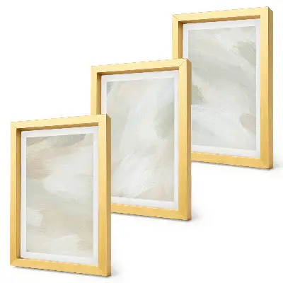 Mur de cadres peintures abstraites lumineuses sur toile au style bohème délicat
