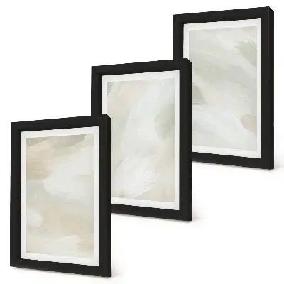 Mur de cadres peintures abstraites lumineuses sur toile au style bohème délicat