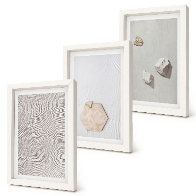 Lot de 3 tableaux Textures légères sur le sable, style bohème délicat