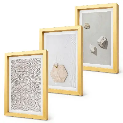 Lot de 3 tableaux textures légères sur le sable au style bohème délicat