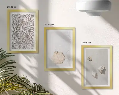 Lot de 3 tableaux textures légères sur le sable au style bohème délicat