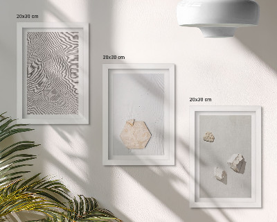 Lot de 3 tableaux Textures légères sur le sable, style bohème délicat
