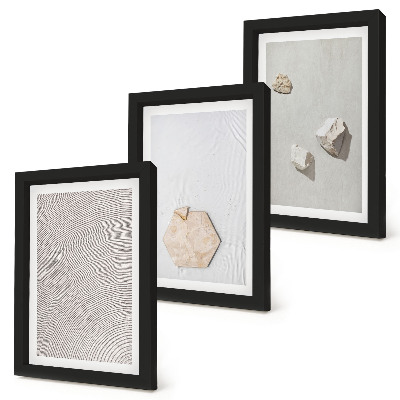 Lot de 3 tableaux Textures légères sur le sable, style bohème délicat