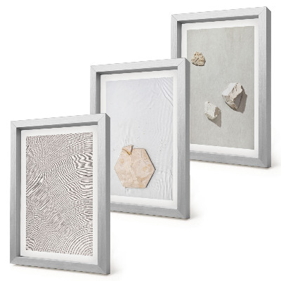 Lot de 3 tableaux Textures légères sur le sable, style bohème délicat