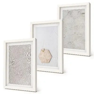 Ensemble de 3 tableaux textures légères sur le sable au style bohème délicat