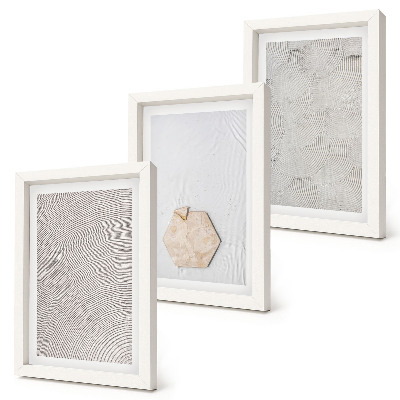 Ensemble de 3 tableaux Textures légères sur le sable, style bohème délicat