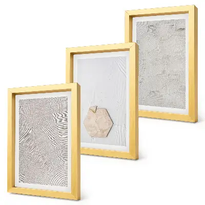 Ensemble de 3 tableaux textures légères sur le sable au style bohème délicat